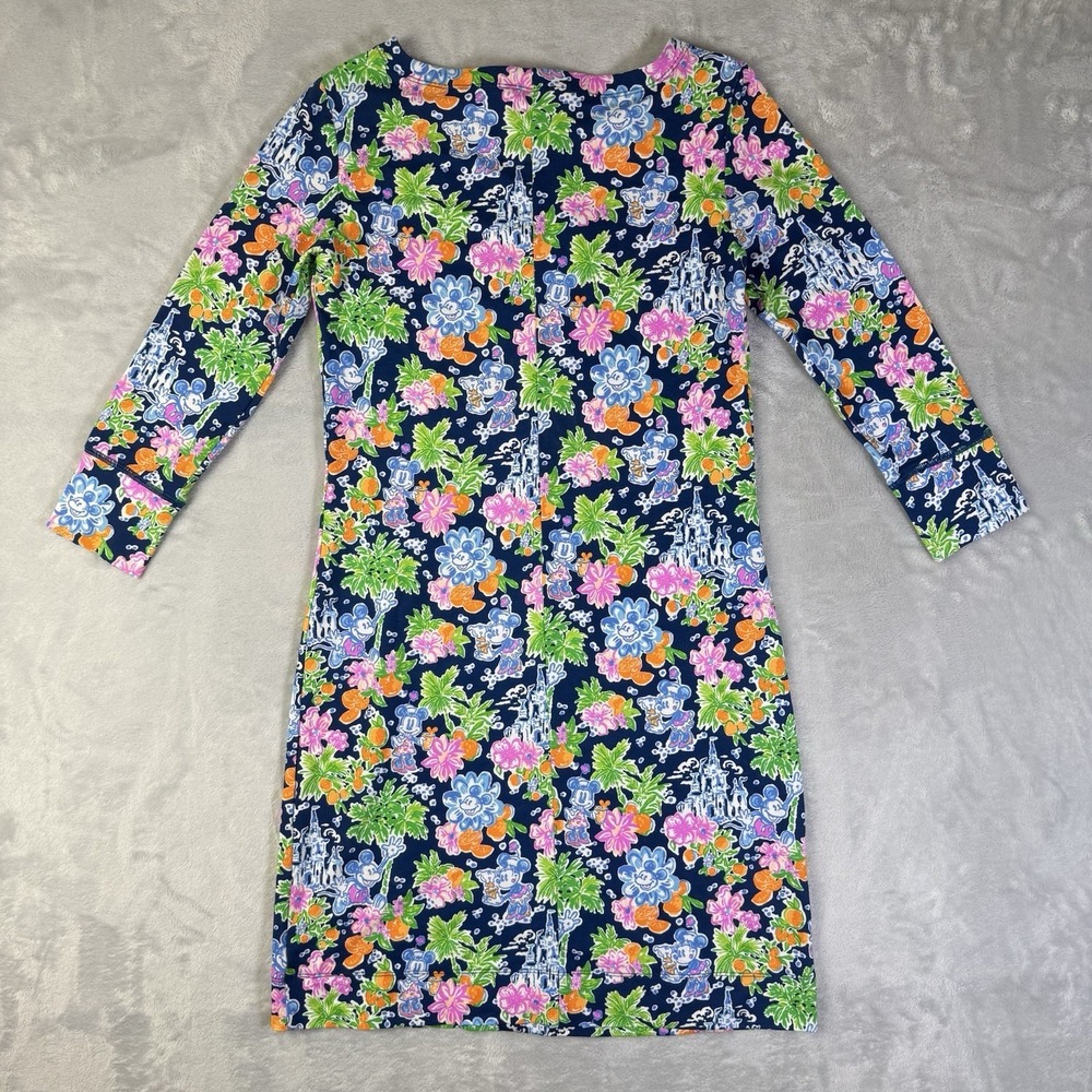 Disney X Lilly Pulitzer Dress XS Mickey & Minnie Mouse Long Sleeve Tropical - Picture 8 of 14